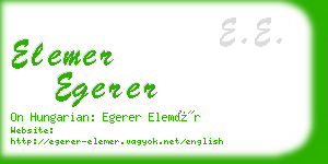 elemer egerer business card